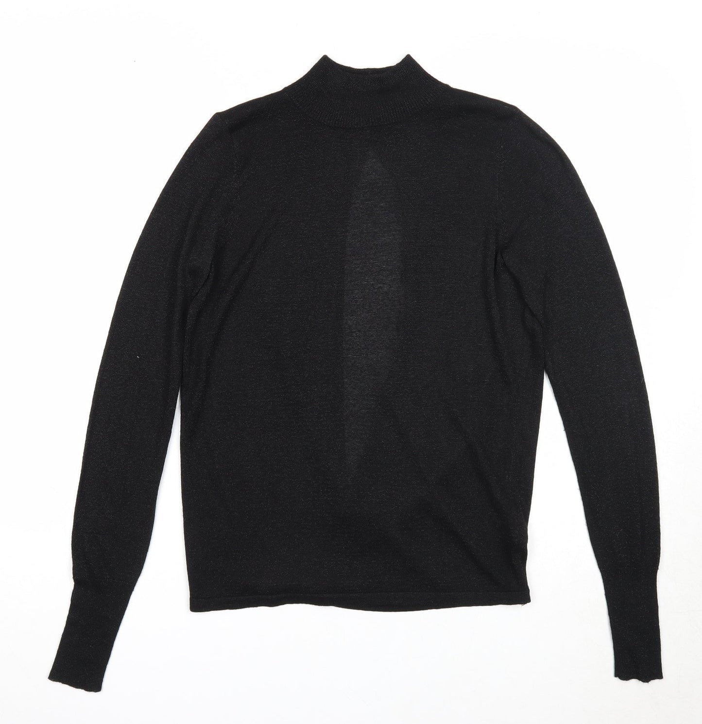 NEXT Womens Black High Neck Viscose Pullover Jumper Size 6 - Open Back