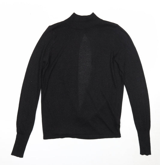 NEXT Womens Black High Neck Viscose Pullover Jumper Size 6 - Open Back
