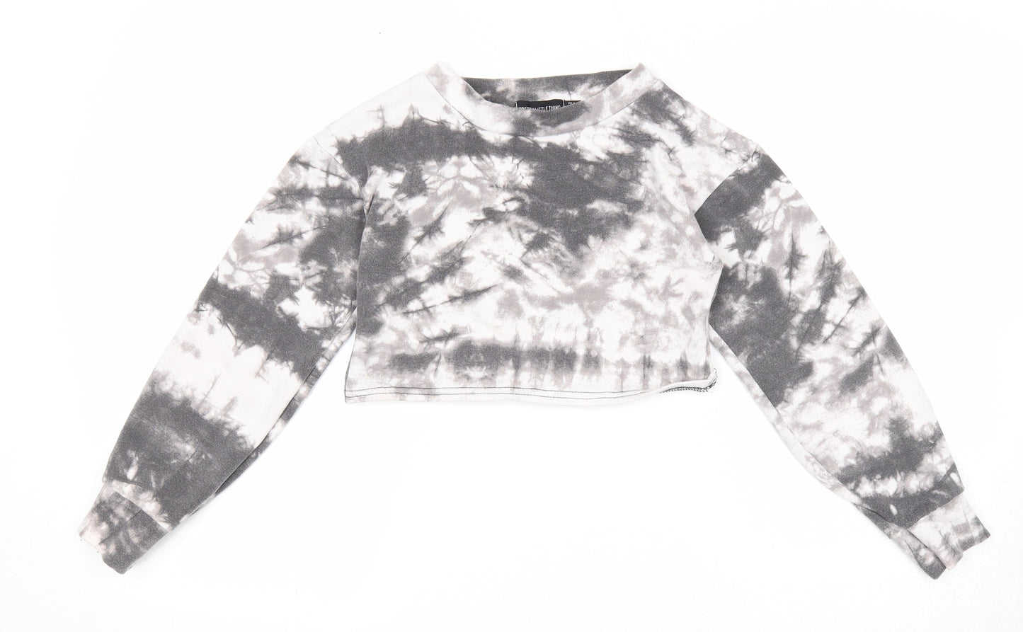 Atmosphere Womens Grey Geometric Viscose Pullover Sweatshirt Size 4 Pullover - Tie Dye Pattern