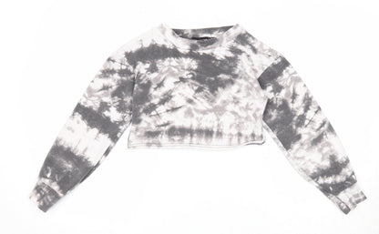 Atmosphere Womens Grey Geometric Viscose Pullover Sweatshirt Size 4 Pullover - Tie Dye Pattern