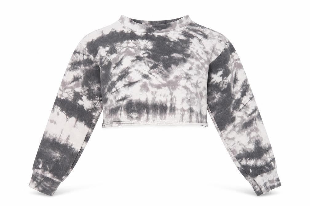 Atmosphere Womens Grey Geometric Viscose Pullover Sweatshirt Size 4 Pullover - Tie Dye Pattern