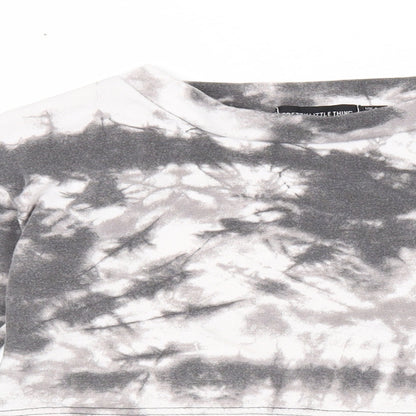 Atmosphere Womens Grey Geometric Viscose Pullover Sweatshirt Size 4 Pullover - Tie Dye Pattern