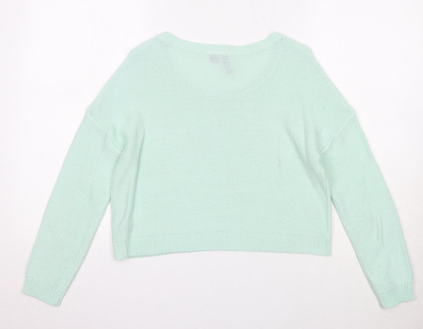 Divided by H&M Womens Green Round Neck Acrylic Pullover Jumper Size 6