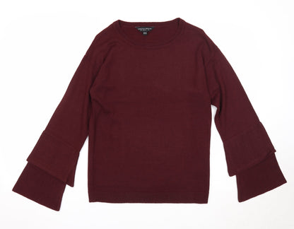 Dorothy Perkins Womens Purple Round Neck Acrylic Pullover Jumper Size 12