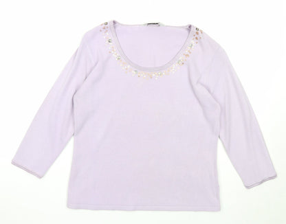 TIGI Womens Purple Scoop Neck Acrylic Pullover Jumper Size 10