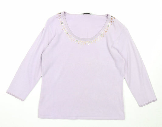 Tigi Womens Purple Scoop Neck Acrylic Pullover Jumper Size 10
