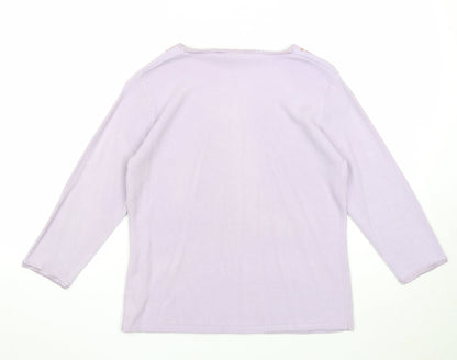 TIGI Womens Purple Scoop Neck Acrylic Pullover Jumper Size 10