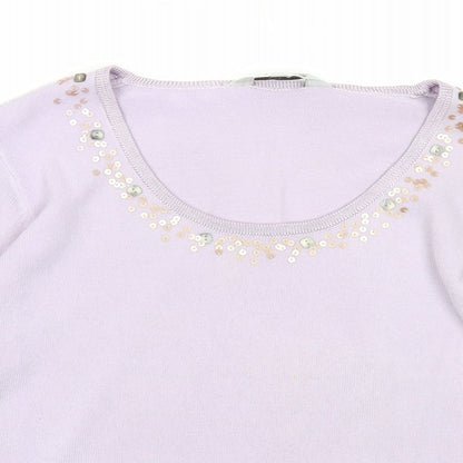 TIGI Womens Purple Scoop Neck Acrylic Pullover Jumper Size 10