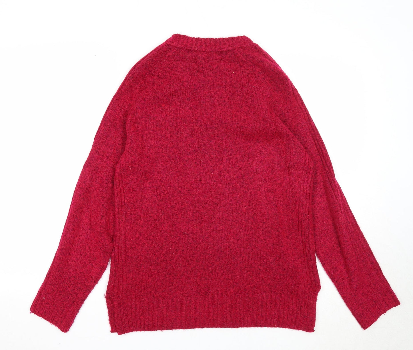 Marks and Spencer Womens Pink Round Neck Acrylic Pullover Jumper Size S