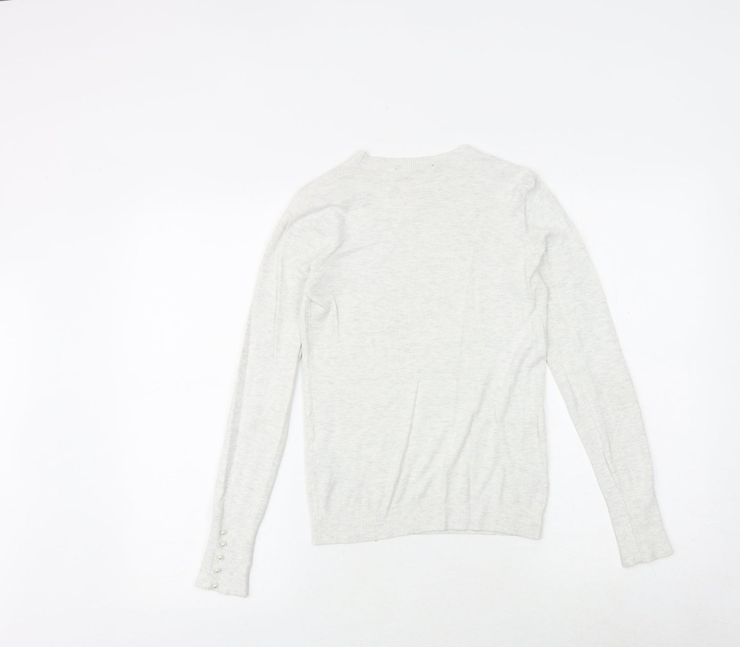 Zara Womens Grey Round Neck Viscose Pullover Jumper Size S