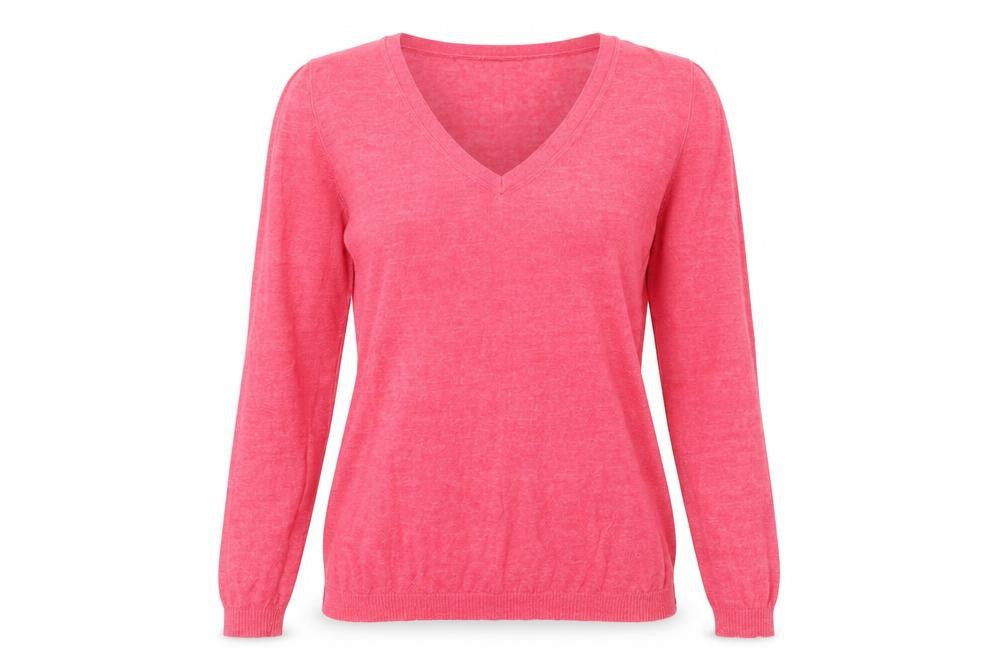 Gap Womens Pink V-Neck Polyester Pullover Jumper Size XS
