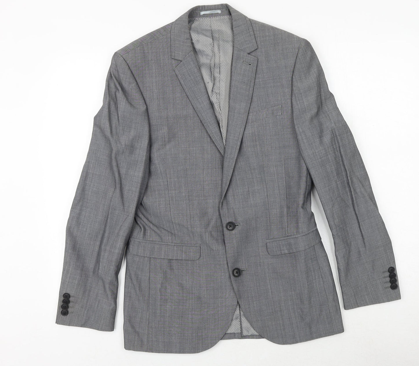 NEXT Mens Grey Wool Jacket Suit Jacket Size 36 Regular