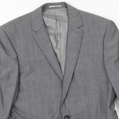 Next Mens Grey Wool Jacket Suit Jacket Size 36 Regular