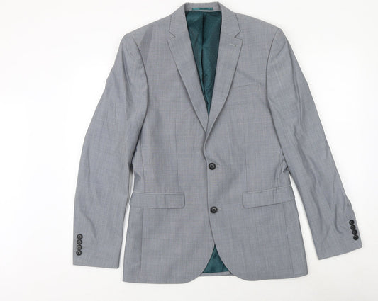 NEXT Mens Grey Wool Jacket Suit Jacket Size 38 Regular