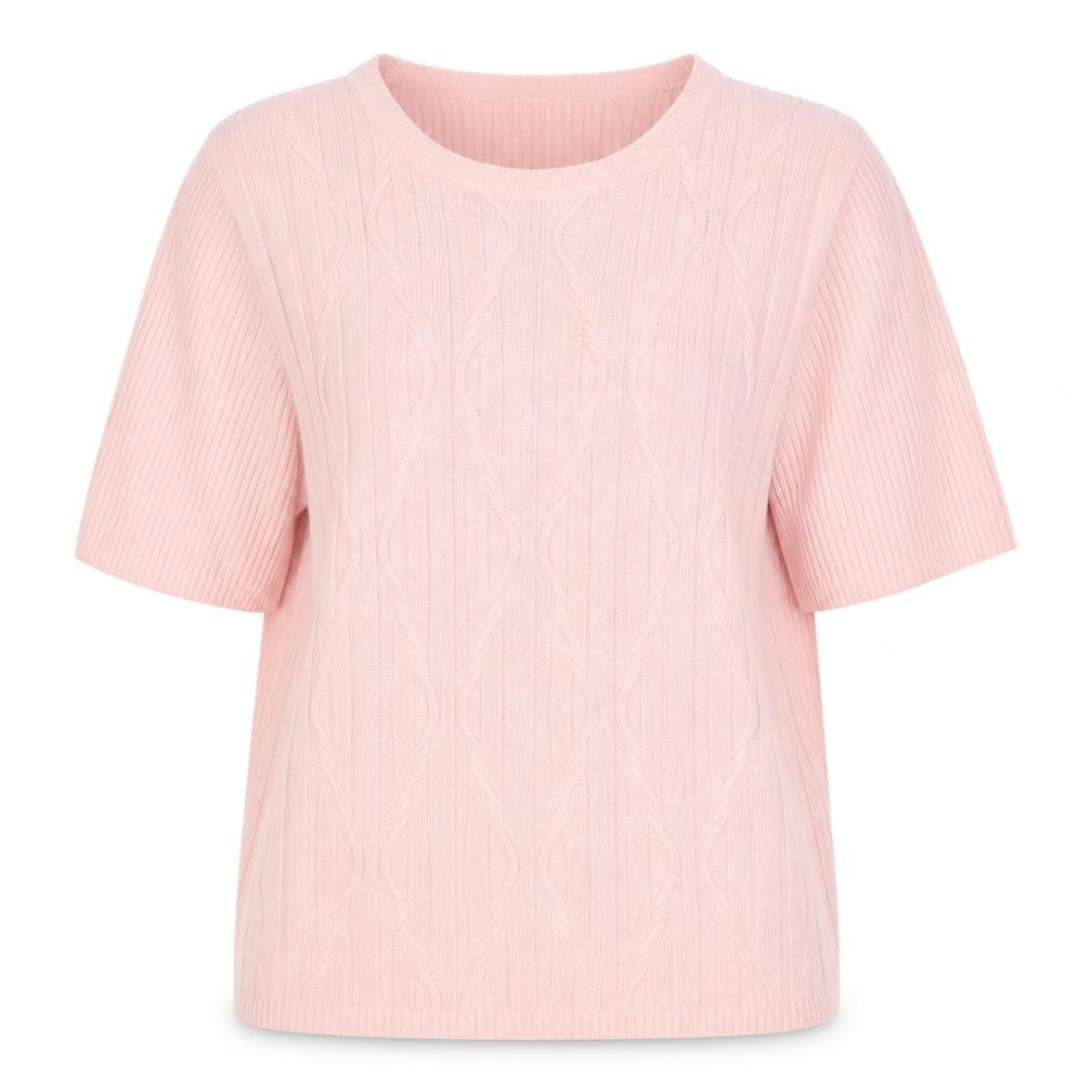 Jumper Womens Pink Round Neck Viscose Pullover Jumper Size S