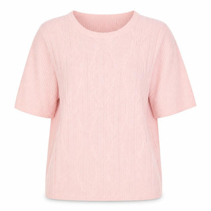 Jumper Womens Pink Round Neck Viscose Pullover Jumper Size S