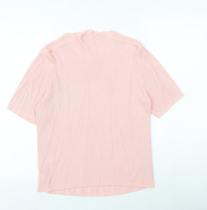 Jumper Womens Pink Round Neck Viscose Pullover Jumper Size S