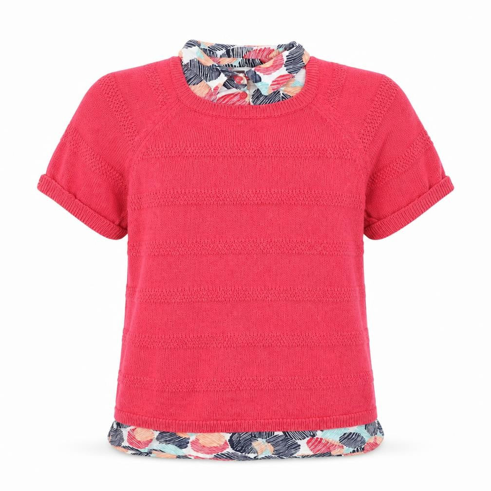 Marks & Spencer Womens Pink Collared Geometric Acrylic Pullover Jumper Size 12