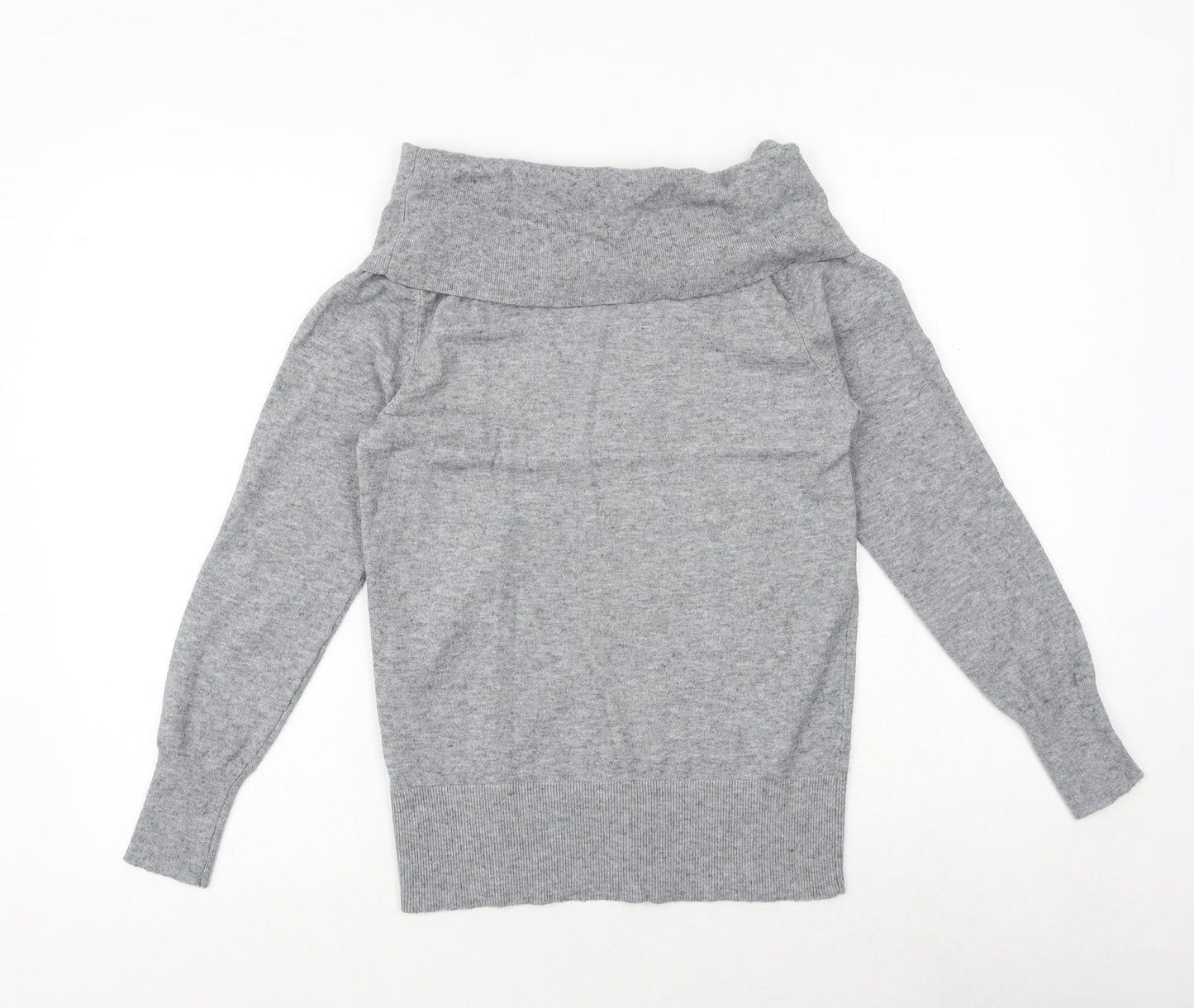 Stock Shags Womens Grey Roll Neck Viscose Pullover Jumper Size S