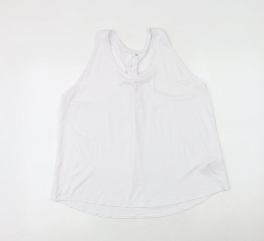 New Look Womens White Polyester Basic Tank Size L Round Neck