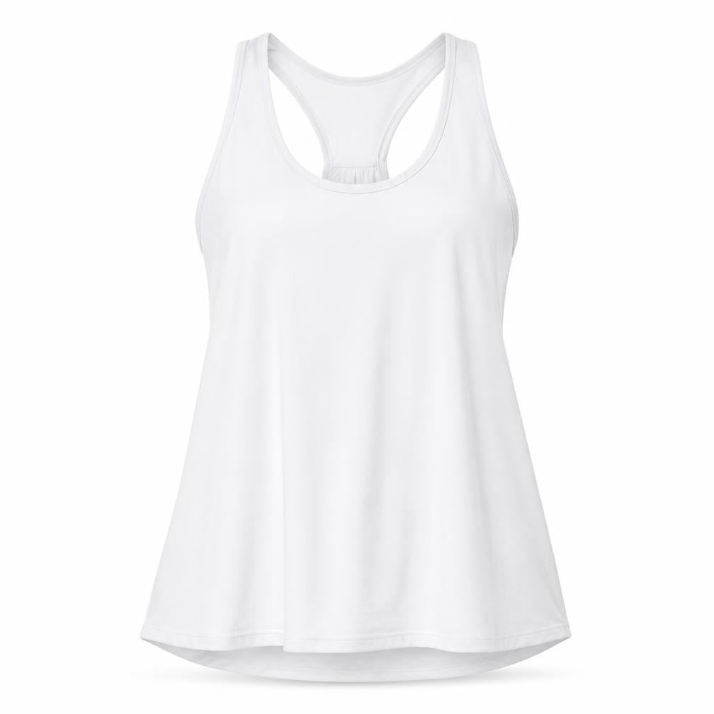 New Look Womens White Polyester Basic Tank Size L Round Neck