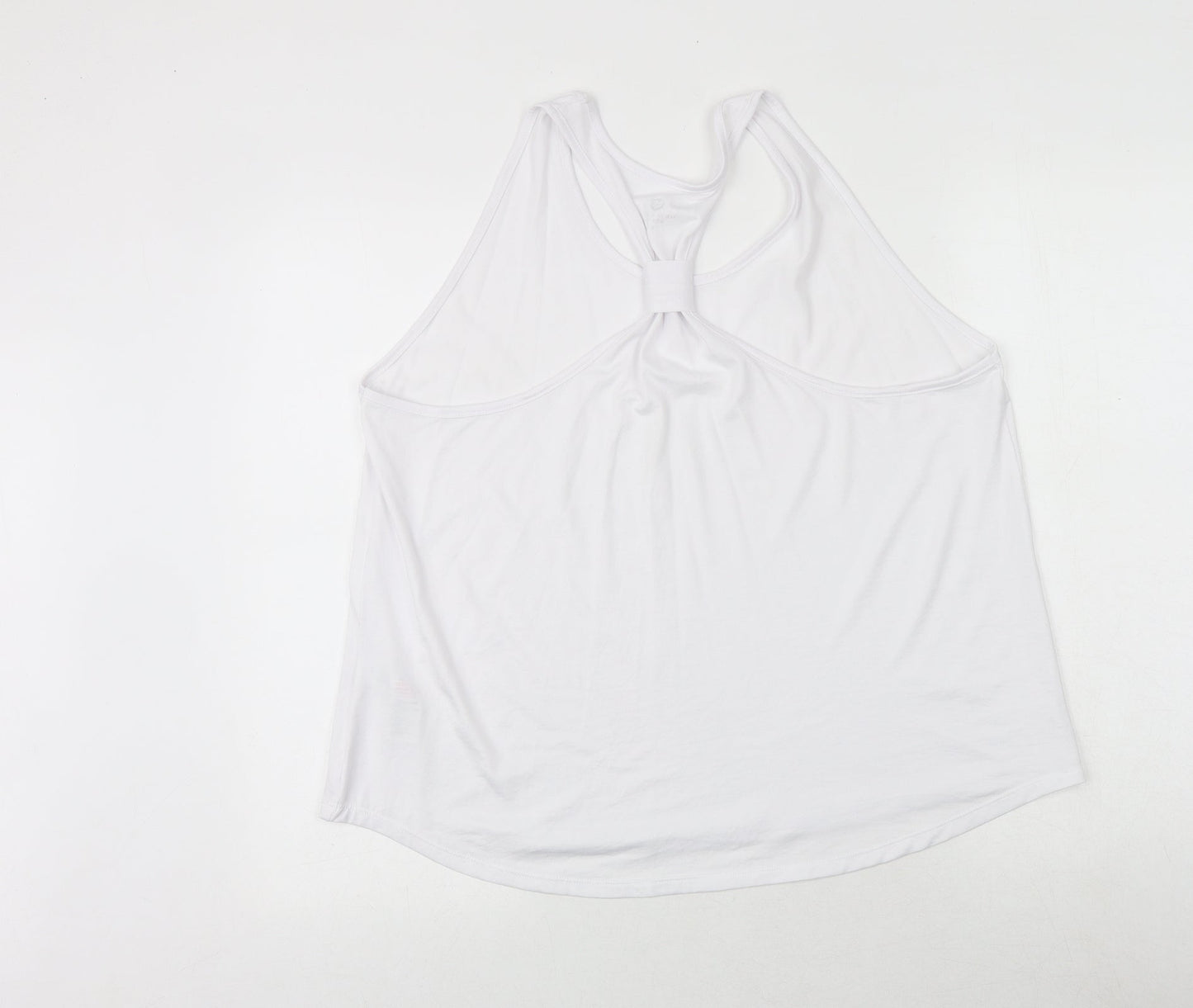 New Look Womens White Polyester Basic Tank Size L Round Neck