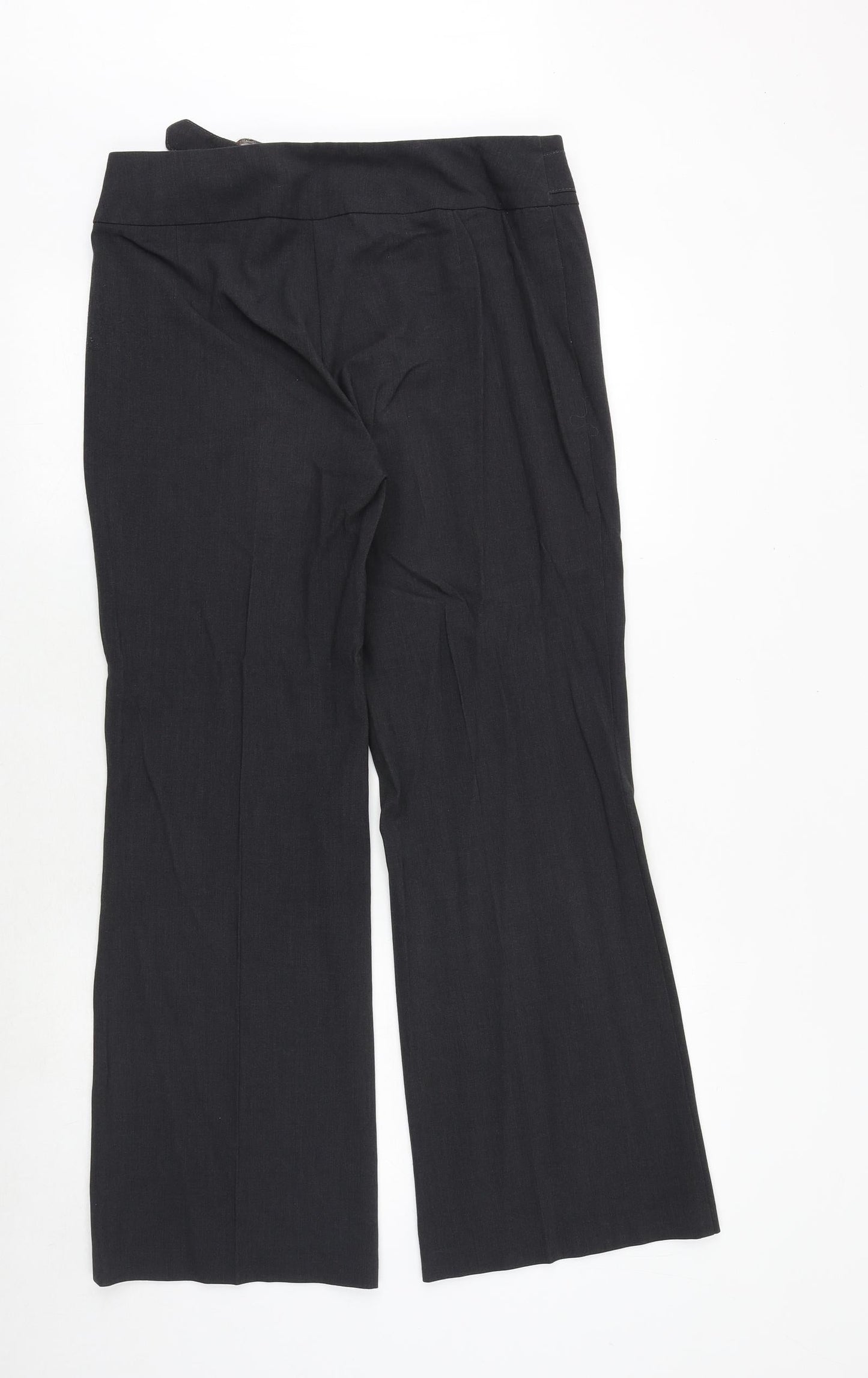 Marks and Spencer Womens Grey Polyester Dress Pants Trousers Size 14 Regular Zip