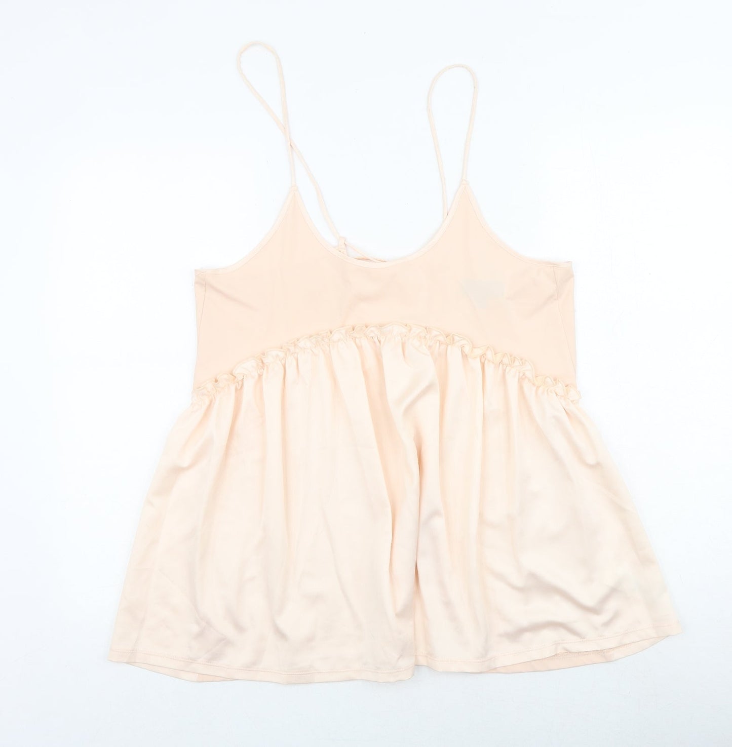 Topshop Womens Pink Polyester Basic Tank Size 8 Round Neck