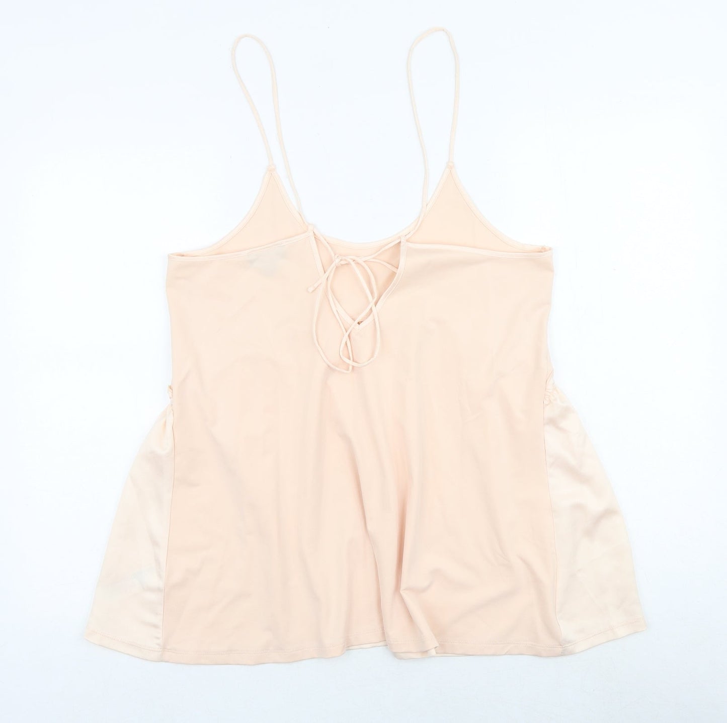 Topshop Womens Pink Polyester Basic Tank Size 8 Round Neck