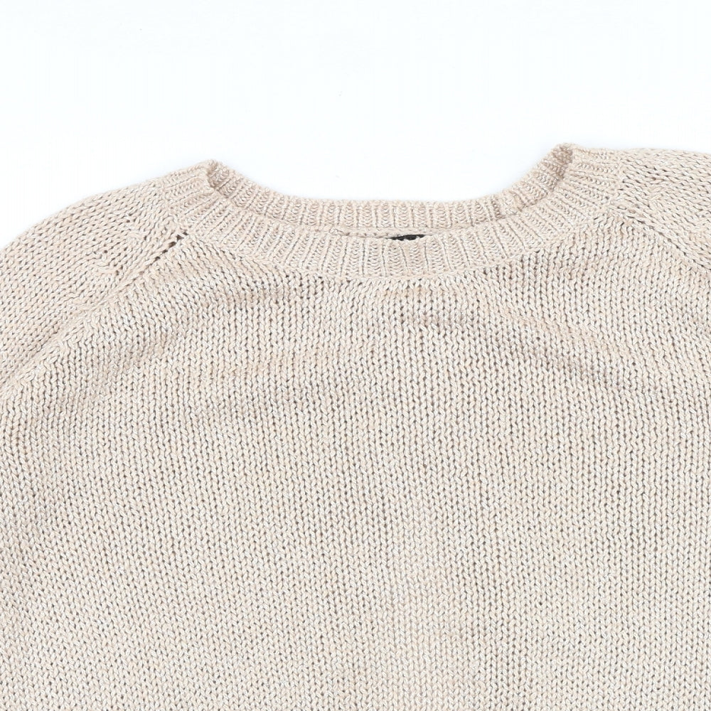 New Look Womens Pink Round Neck Acrylic Pullover Jumper Size 8