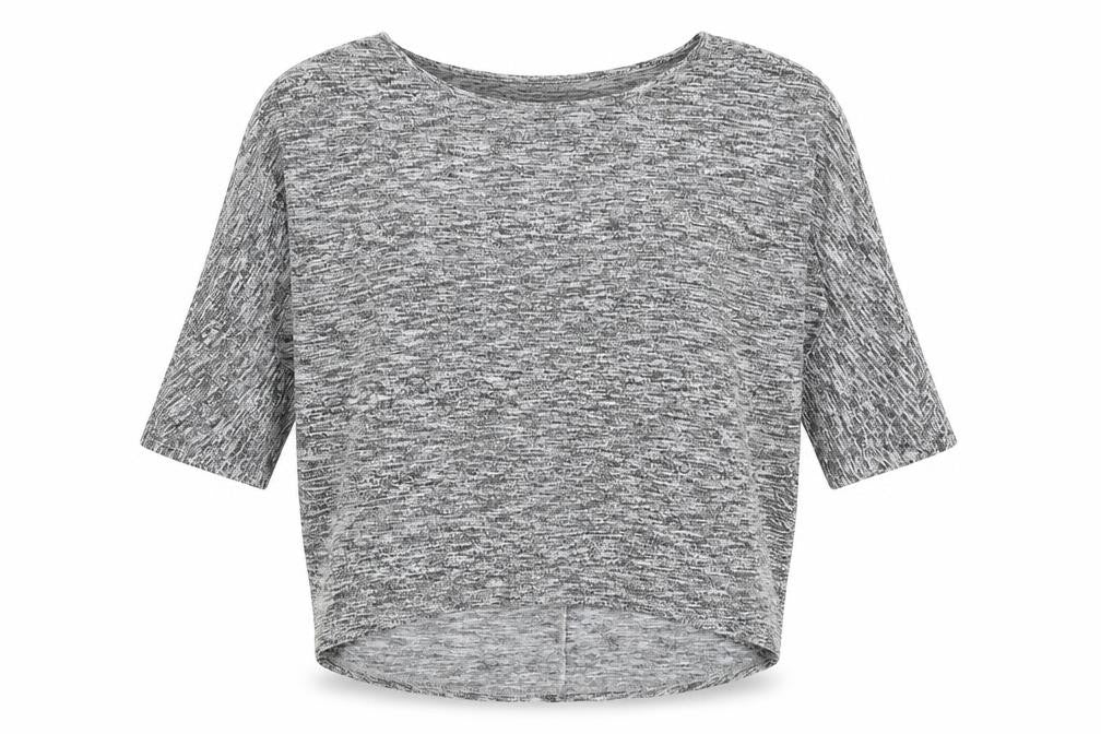 New Look Womens Grey Geometric Viscose Basic Blouse Size S Round Neck