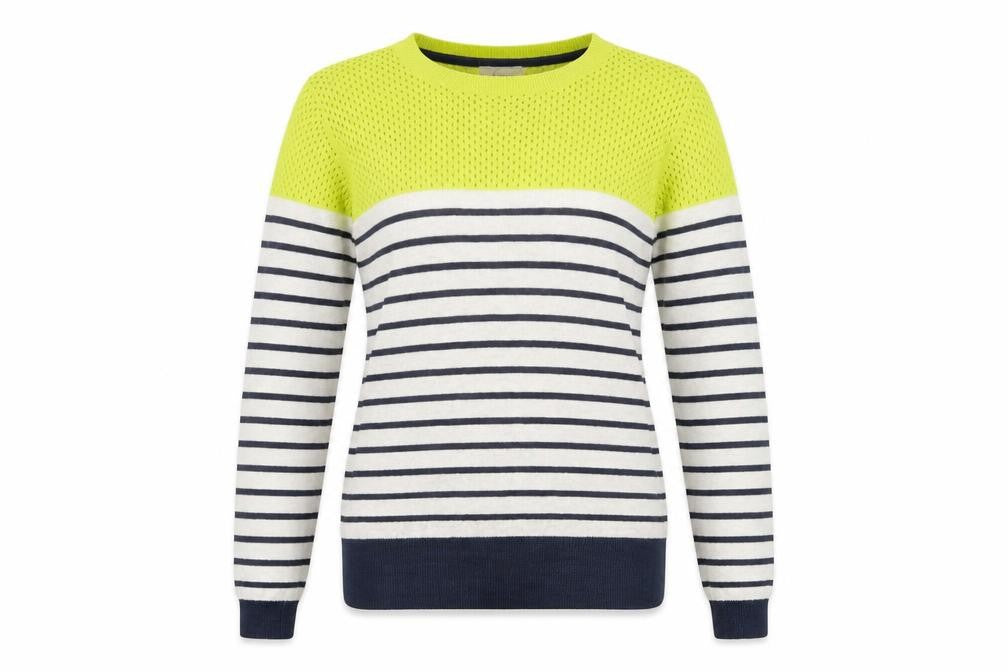 Linea Womens Multicoloured Round Neck Striped Viscose Pullover Jumper Size S