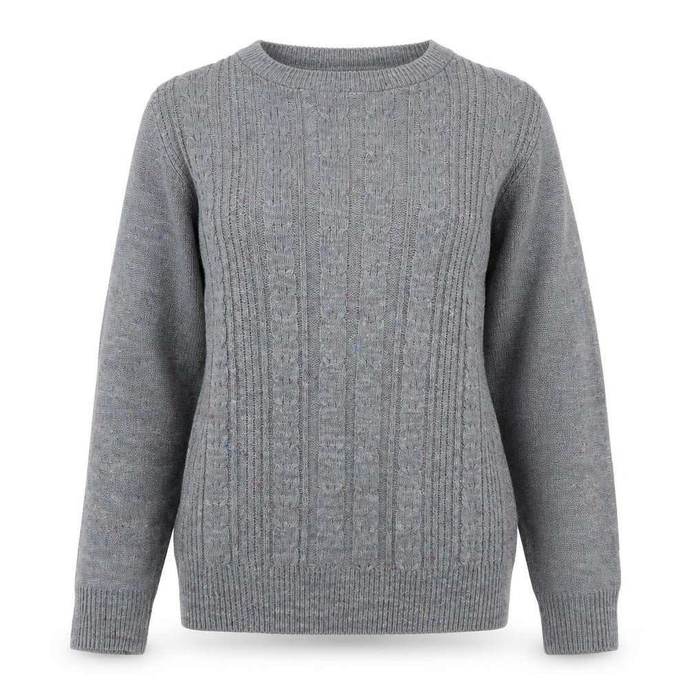 Hemingway Womens Grey Round Neck Acrylic Pullover Jumper Size S