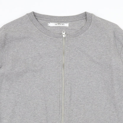 Setton Mens Grey Polyester Full Zip Sweatshirt Size L Zip