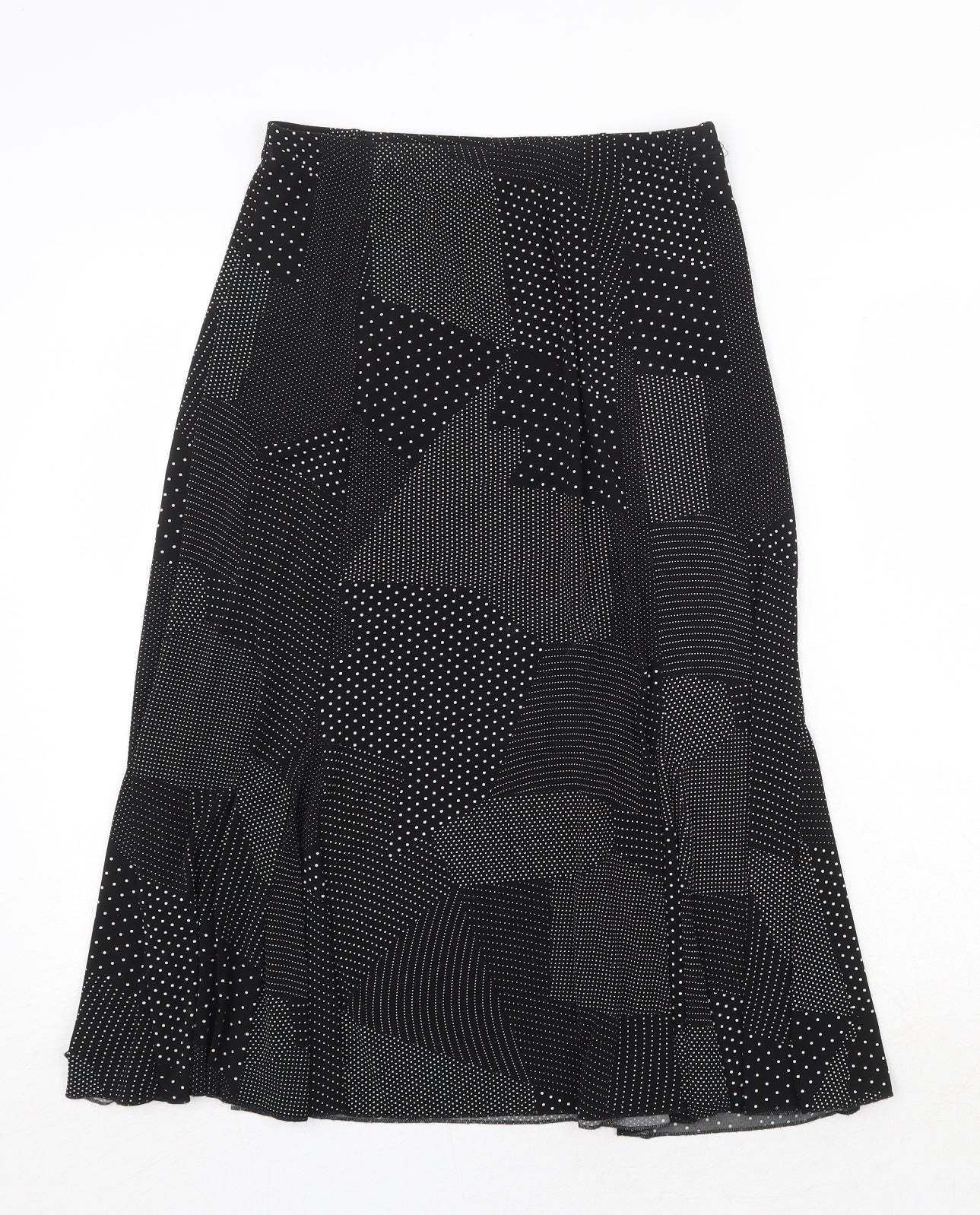 Sonic Womens Black Geometric Polyester Swing Skirt Size 12