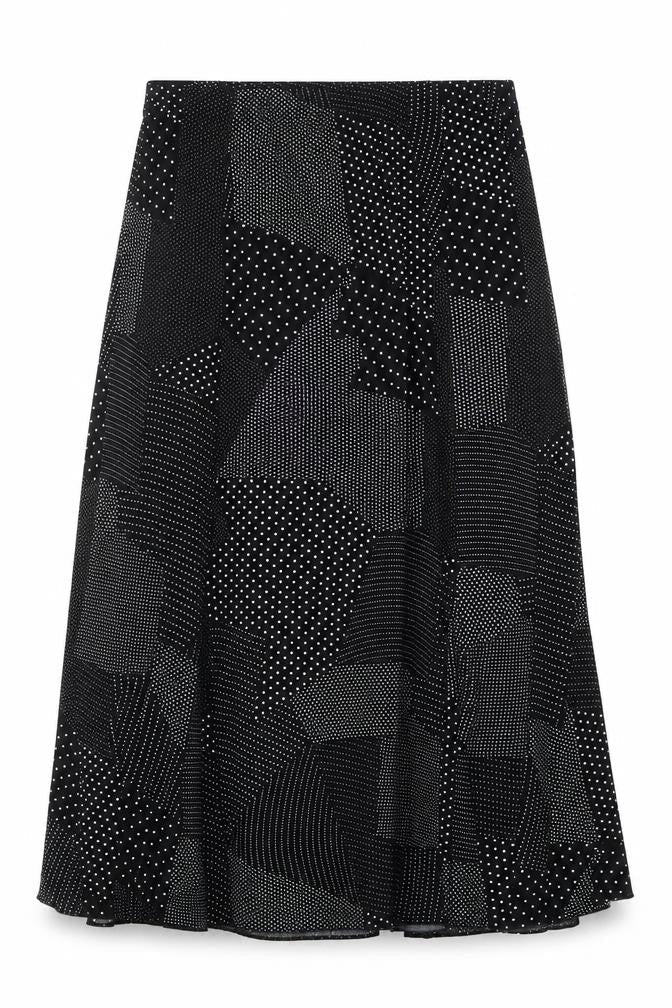Sonic Womens Black Geometric Polyester Swing Skirt Size 12