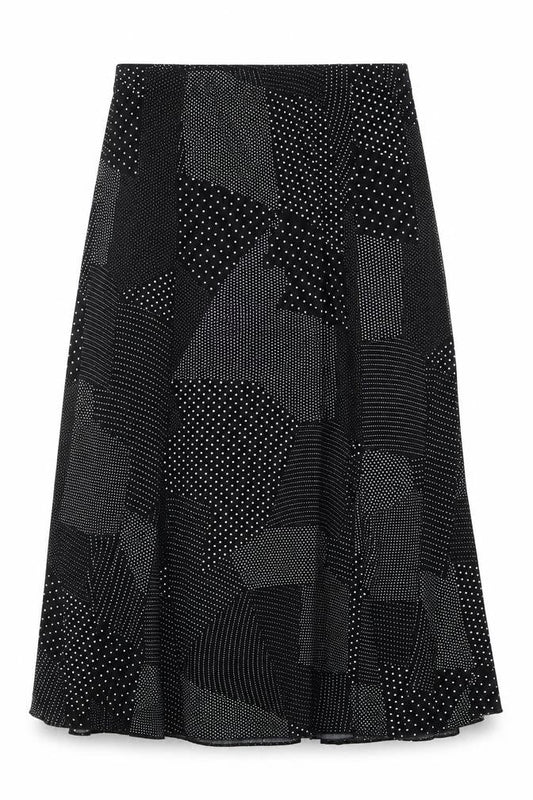 Sonic Womens Black Geometric Polyester Swing Skirt Size 12
