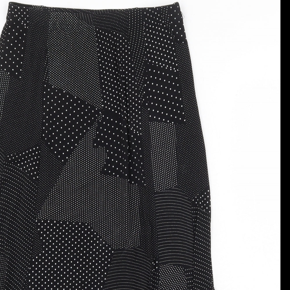 Sonic Womens Black Geometric Polyester Swing Skirt Size 12