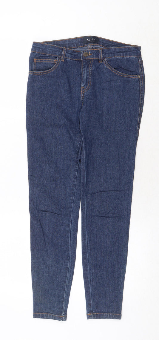 Mohito Womens Blue Cotton Skinny Jeans Size 8 Regular Zip