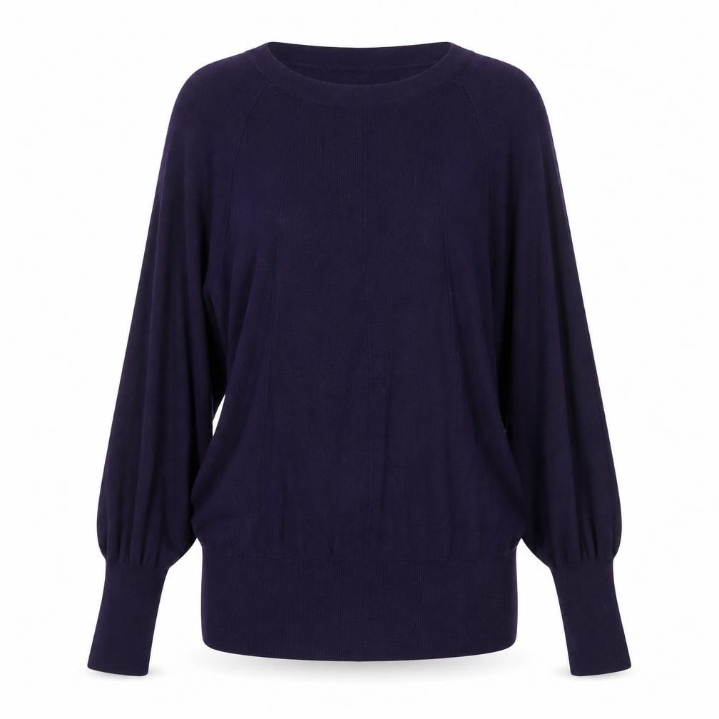 Kaliko Womens Purple Round Neck Cotton Pullover Jumper Size M