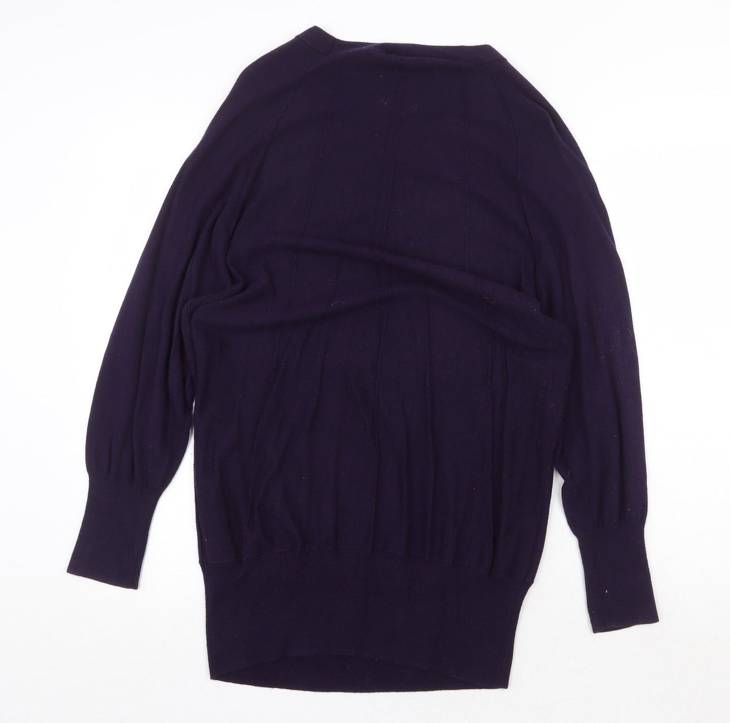 Kaliko Womens Purple Round Neck Cotton Pullover Jumper Size M