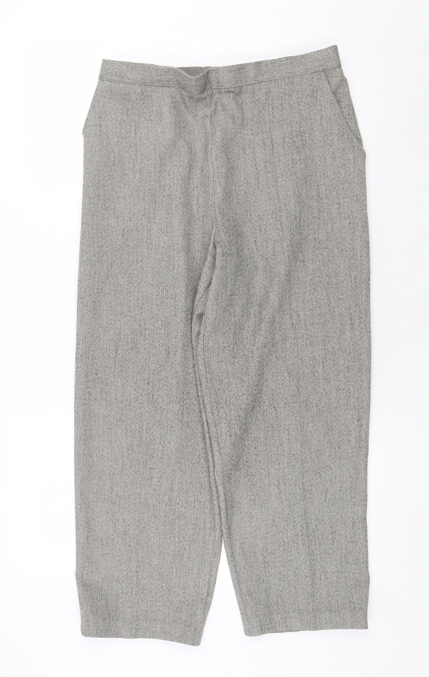 Emma Collection Womens Grey Polyester Trousers Size 16 Regular