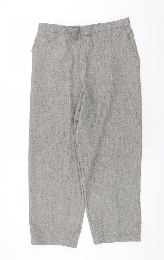Emma Collection Womens Grey Polyester Trousers Size 16 Regular