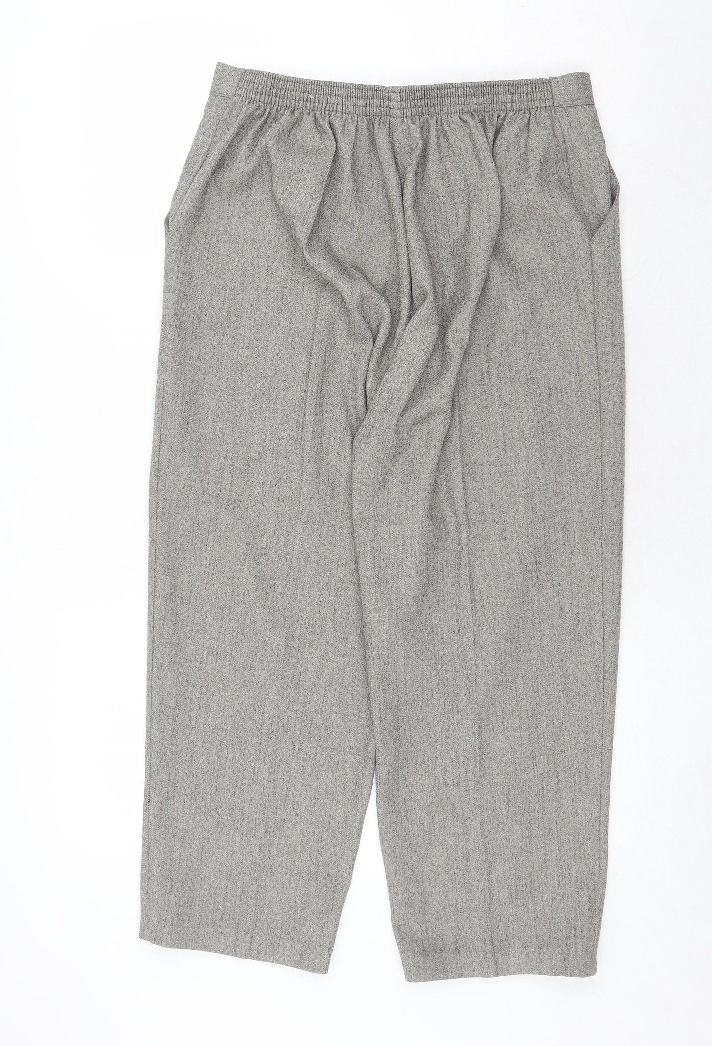 Emma Collection Womens Grey Polyester Trousers Size 16 Regular