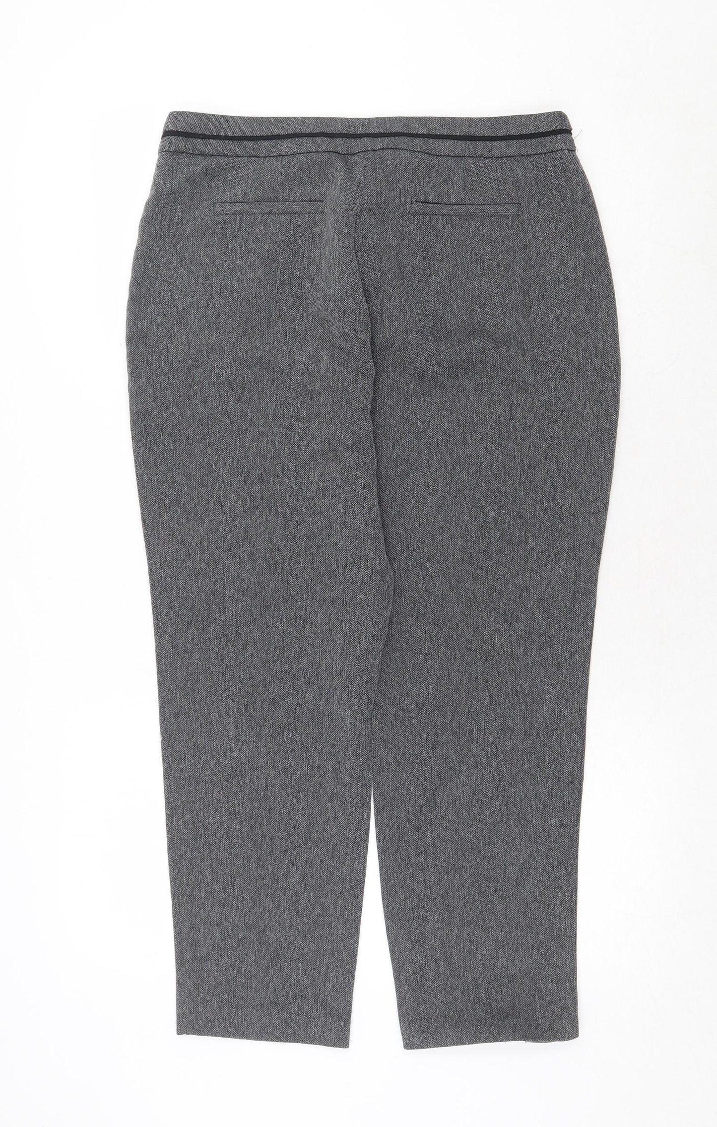 Dorothy Perkins Womens Grey Polyester Carrot Trousers Size 12 Regular Zip - Zipped Pockets