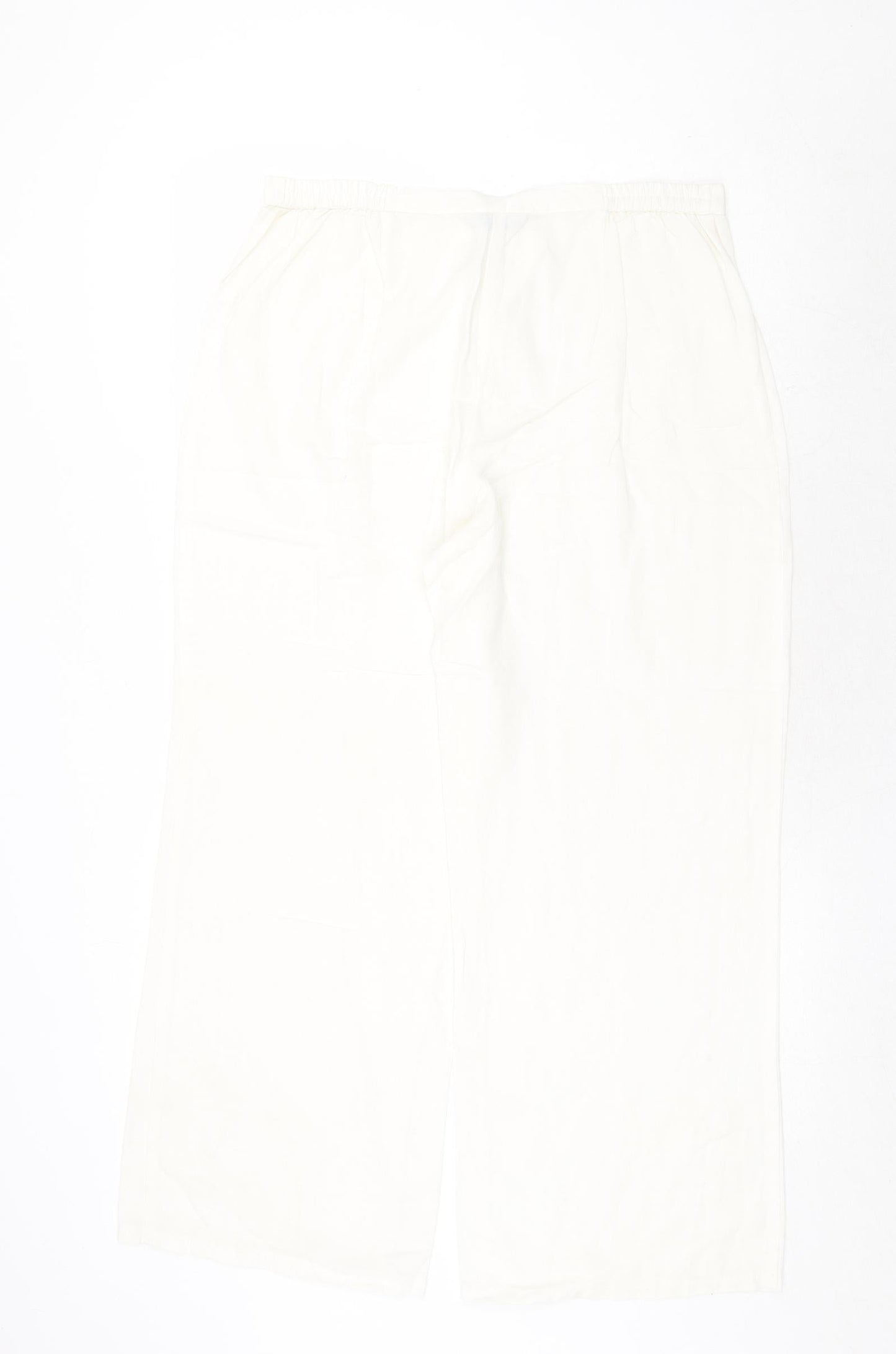 Joanna Hope Womens Ivory Viscose Trousers Size 14 Regular Zip