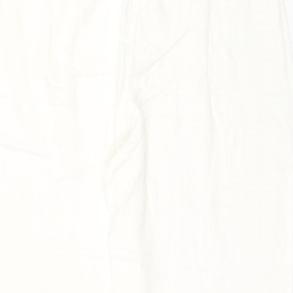 Joanna Hope Womens Ivory Viscose Trousers Size 14 Regular Zip