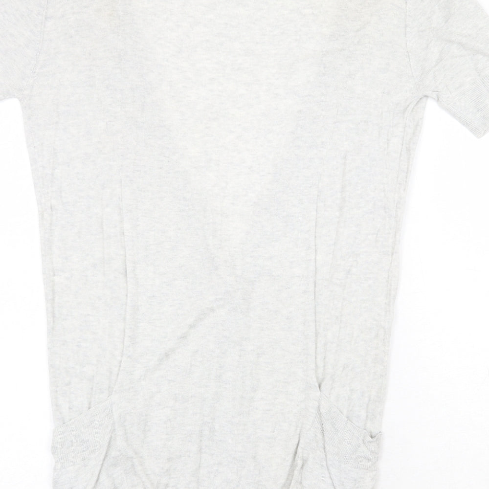 New Look Womens Grey V-Neck Viscose Cardigan Jumper Size 10 Button