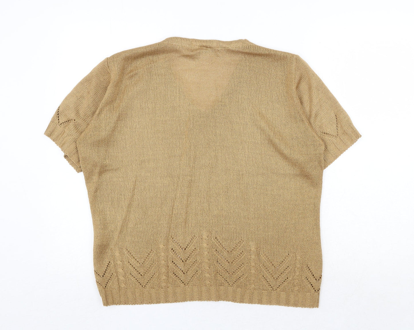Berketex Womens Beige V-Neck Acrylic Pullover Jumper Size 10