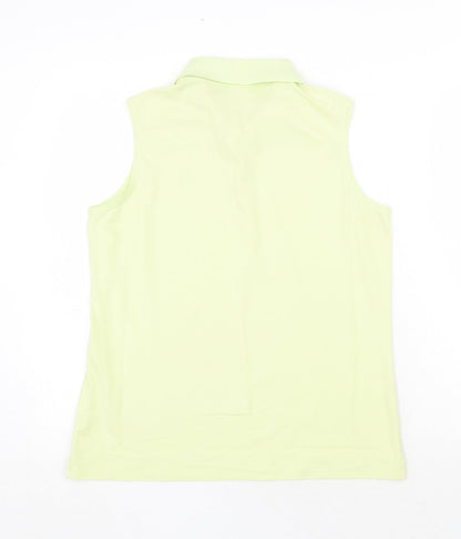 Ashworth Womens Green Cotton Basic Tank Size M Collared